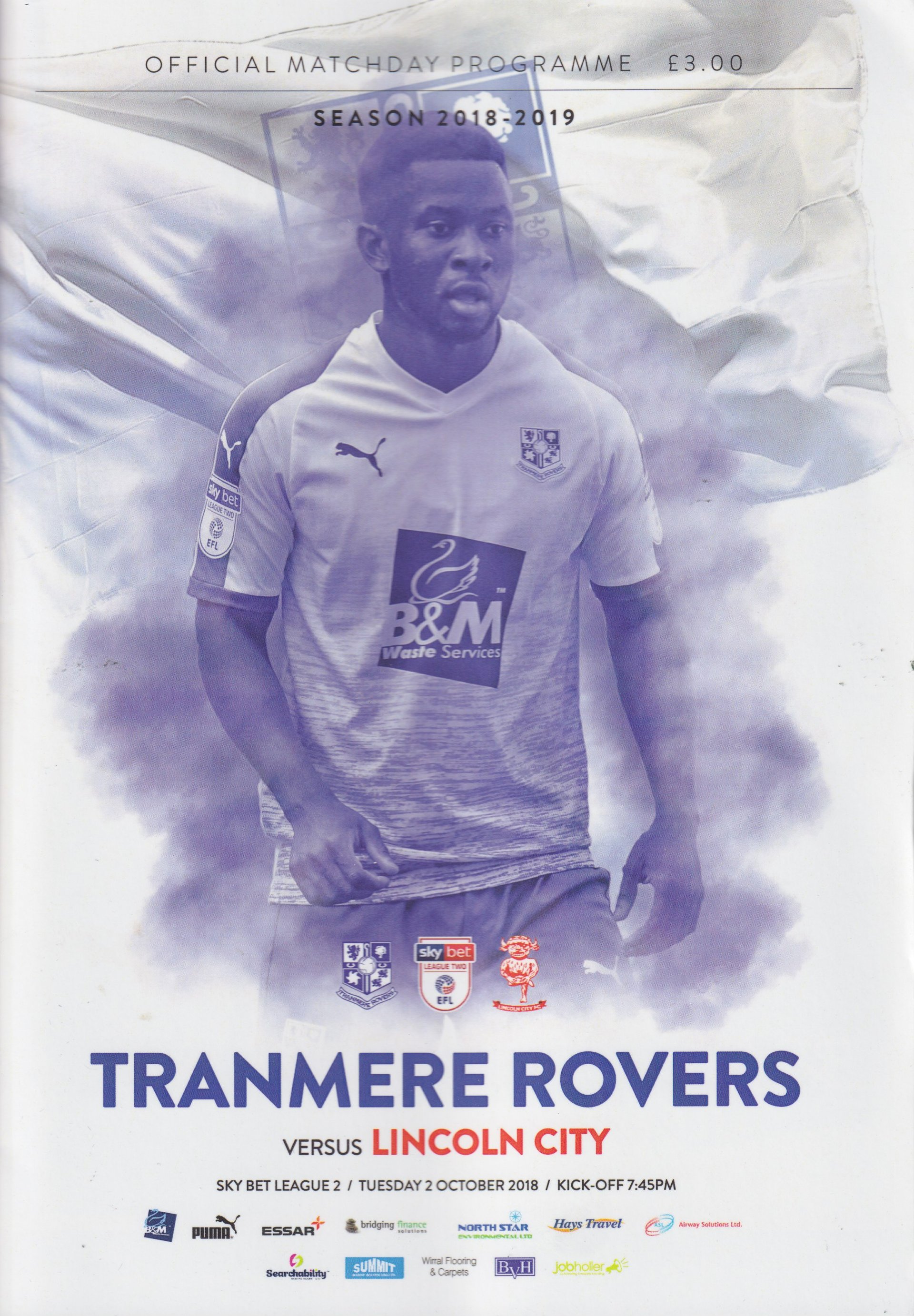 Tranmere Rovers v Lincoln City match programme